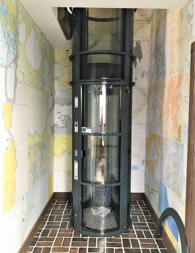 pneumatic elevator installed in a repurposed closet of a Memorial area home in houston texas