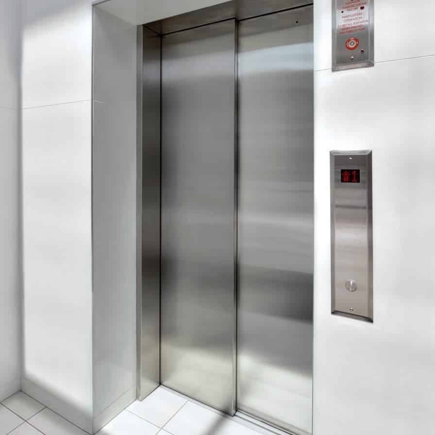 closed automatic doors of a savaria orion lula elevator